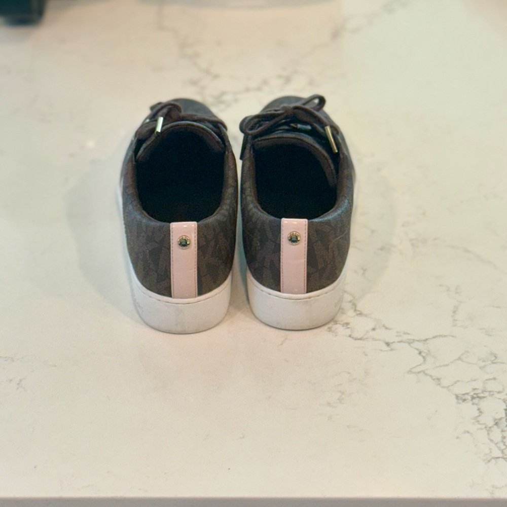 Michael Kors Womens Keaton Sneakers, 9.5M US, brown and light pink, EUC - Picture 4 of 6